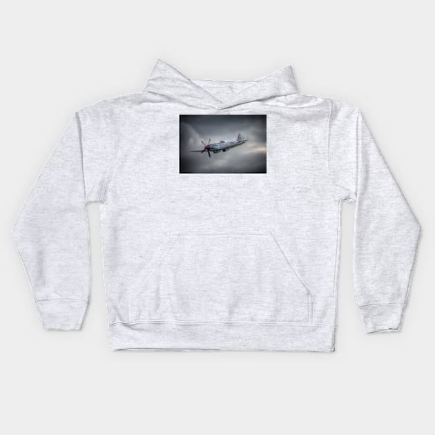 Supermarine Spitfire FR MkXVIIIe SM845 Kids Hoodie by Nigdaw